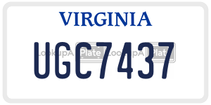 UGC7437  license plate in VA