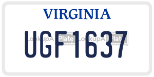UGF1637  license plate in VA