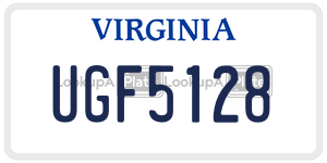 UGF5128  license plate in VA