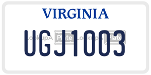 UGJ1003  license plate in VA
