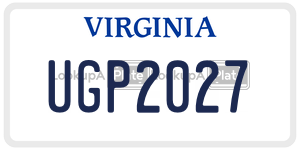 UGP2027 license plate in Virginia