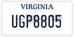 UGP8805 license plate in Virginia
