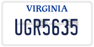 UGR5635 license plate in Virginia