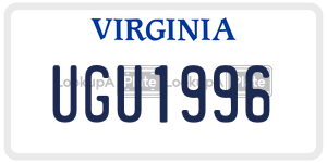 UGU1996  license plate in VA