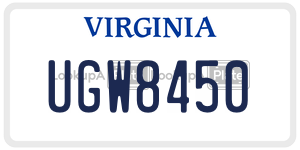 UGW8450 license plate in Virginia