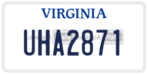 UHA2871  license plate in VA