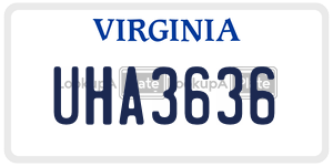 UHA3636  license plate in VA