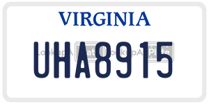 UHA8915  license plate in VA