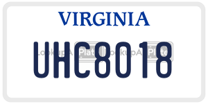 UHC8018 license plate in Virginia