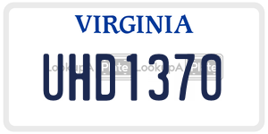 UHD1370  license plate in VA