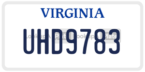 UHD9783  license plate in VA