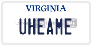 UHEAME  license plate in VA