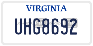 UHG8692  license plate in VA