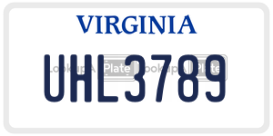 UHL3789  license plate in VA