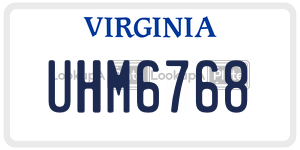 UHM6768  license plate in VA