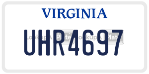 UHR4697 license plate in Virginia