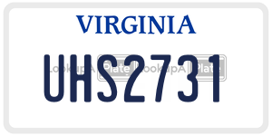 UHS2731  license plate in VA