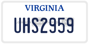 UHS2959 license plate in Virginia