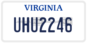 UHU2246  license plate in VA