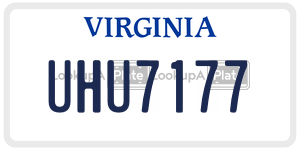 UHU7177 license plate in Virginia