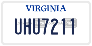 UHU7211 license plate in Virginia