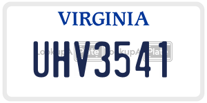 UHV3541 license plate in Virginia