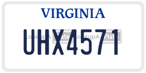 UHX4571  license plate in VA