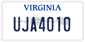 UJA4010 license plate in Virginia