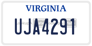 UJA4291 license plate in Virginia