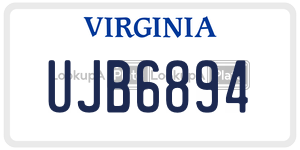 UJB6894  license plate in VA