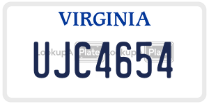 UJC4654 license plate in Virginia