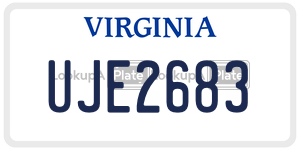 UJE2683  license plate in VA