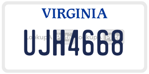 UJH4668  license plate in VA