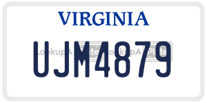 UJM4879 license plate in Virginia