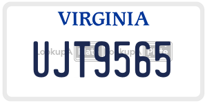 UJT9565  license plate in VA