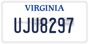 UJU8297  license plate in VA