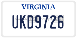 UKD9726 license plate in Virginia