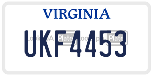 UKF4453 license plate in Virginia