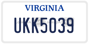 UKK5039 license plate in Virginia