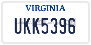 UKK5396 license plate in Virginia