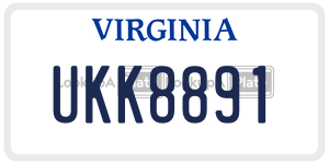 UKK8891 license plate in Virginia