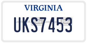 UKS7453  license plate in VA