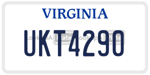 UKT4290  license plate in VA