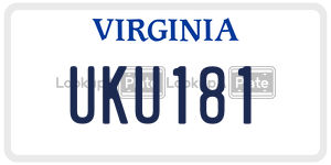 UKU181  license plate in VA