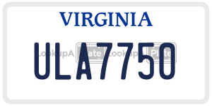 ULA7750  license plate in VA