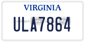 ULA7864  license plate in VA