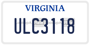ULC3118  license plate in VA