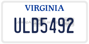 ULD5492  license plate in VA
