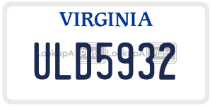 ULD5932  license plate in VA