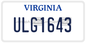 ULG1643 license plate in Virginia